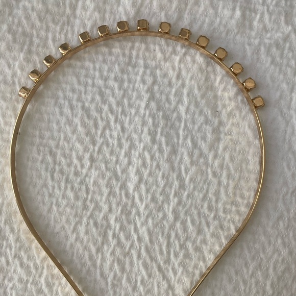 Anthropologie metal headband new rhinestone crown - Picture 2 of 4